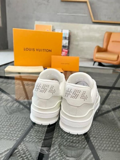Louiiss Vuittoon LV Trainer Leather White Sneakers Fix