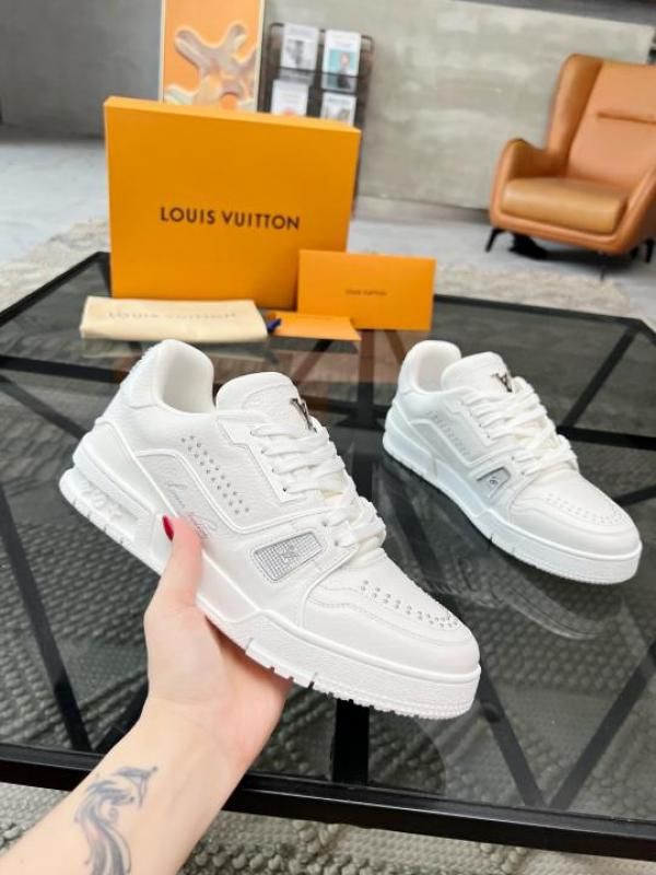 Louiiss Vuittoon LV Trainer Leather White Sneakers Fix