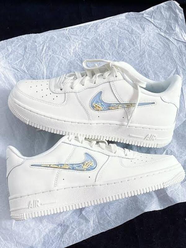 SALE NIK.E AIRFORCE 1 LOW SNEAKER UNIQUE BLUE WITH OG BOX