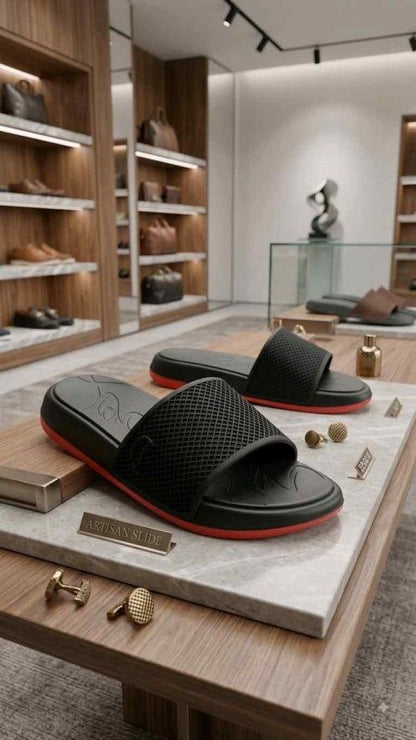 CHRISTIANNN LOUBOUTIN FLIP FLOP BLACK RED