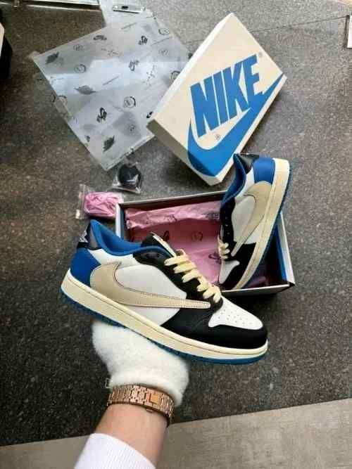 Jordan 1 Low Fragment X Travis Scott With Plastic Packing Semi UA