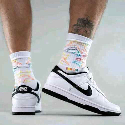 nik3e dunk low white black