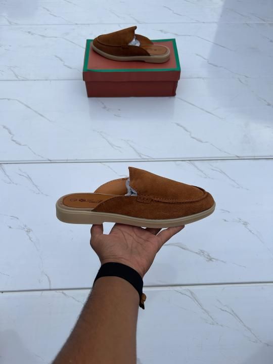 Loro piana suede mules Lite brown