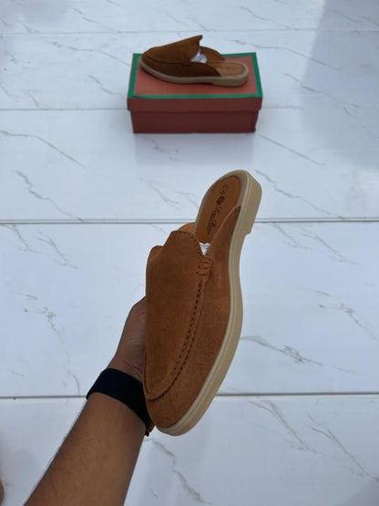 Loro piana suede mules Lite brown
