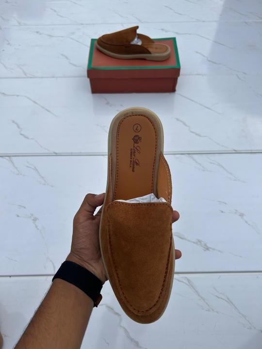 Loro piana suede mules Lite brown