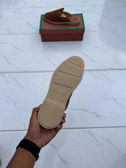 Loro piana suede mules Lite brown