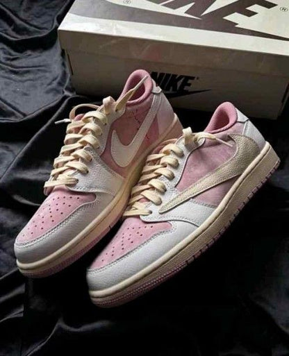 Travis Scott x Nikee Air jordan 1 low OG Shy pink semi ua