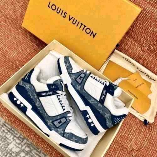 Louiiss Vuittonn LV Monogram Trainer Blue White With Accessorie