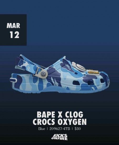 CROCCS CLASSIC CLOG X BAPE BLUE