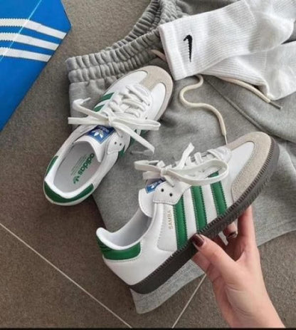 Adidaass Samba White Green Fix