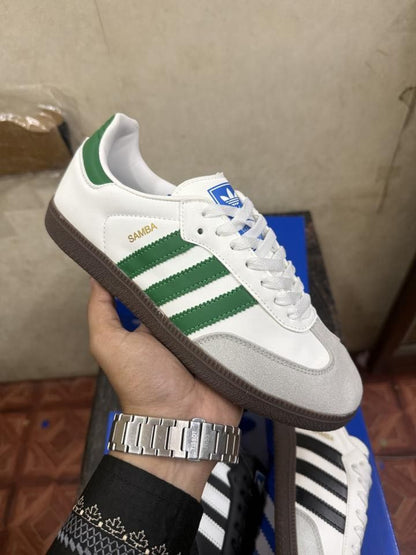 Adidaass Samba White Green Fix