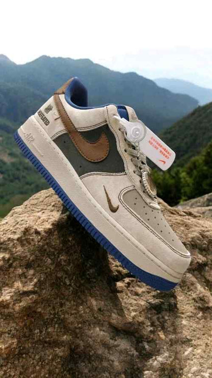 Nikkee Airforce 1 X Undefeted Custom Brown Bue
