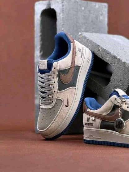 Nikkee Airforce 1 X Undefeted Custom Brown Bue