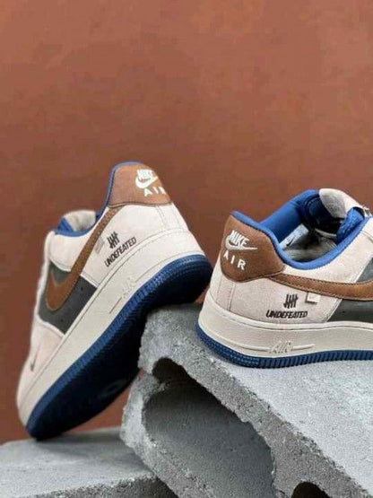 Nikkee Airforce 1 X Undefeted Custom Brown Bue