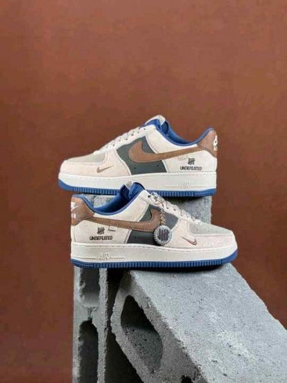 Nikkee Airforce 1 X Undefeted Custom Brown Bue