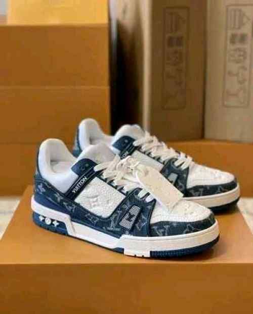LOUISS VUITTONN TRAINERS MONOGRAM DENIM