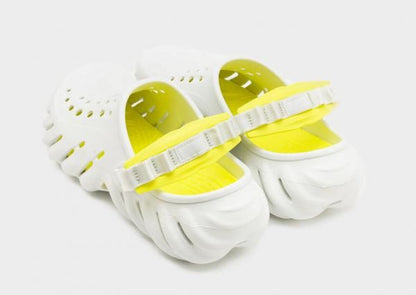 Croc Echo Clogs Moonlight Cream Yellow With Og Box Carry Bag