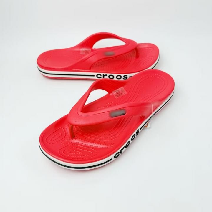 Croc Bayaband Flips Red With Og Box And Carry Bag