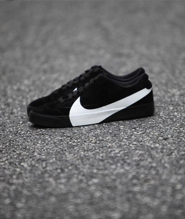 Nik.e Blazer City Low LX black and white sneakers.