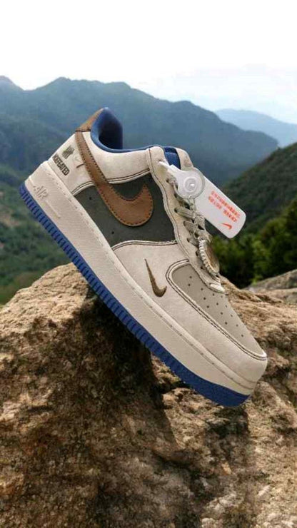 Nikkee Airforce 1 X Undefeted Custom Brown Bue
