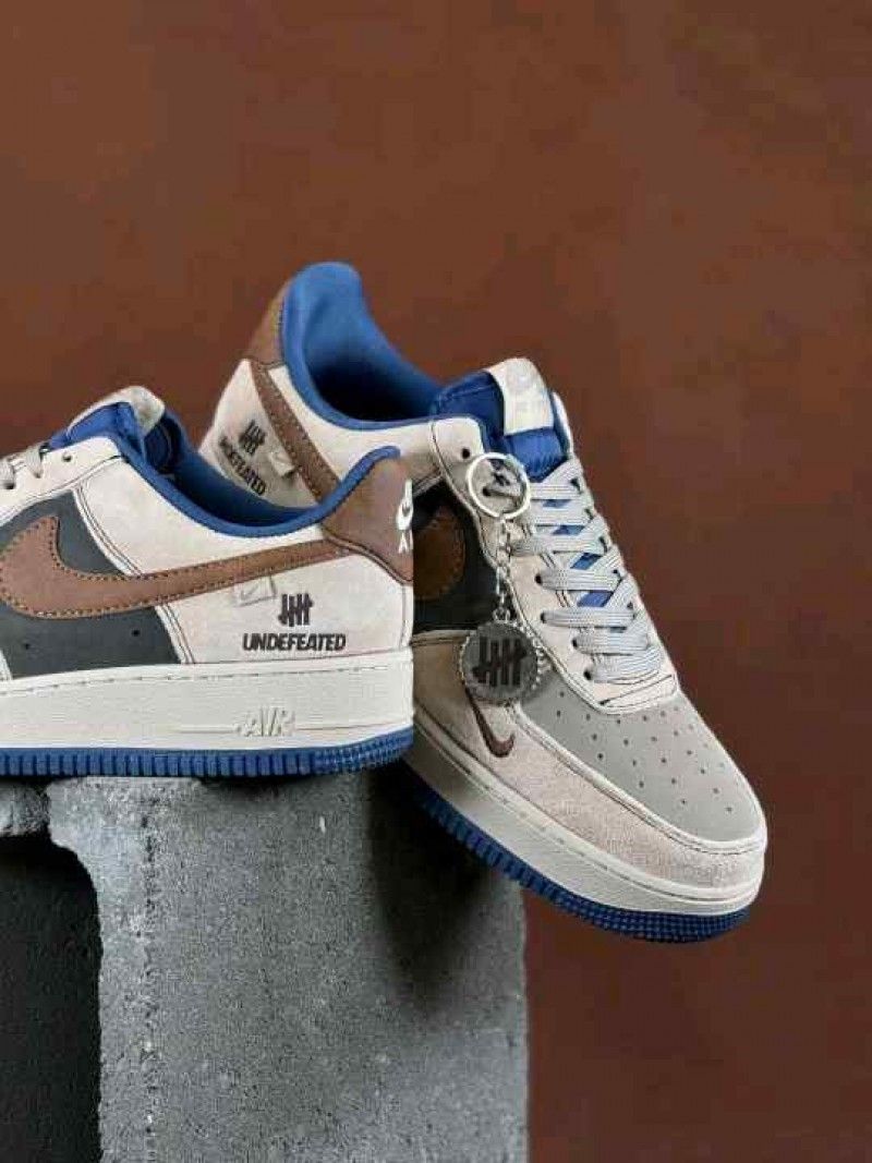 Nikkee Airforce 1 X Undefeted Custom Brown Bue