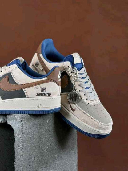 Nikkee Airforce 1 X Undefeted Custom Brown Bue