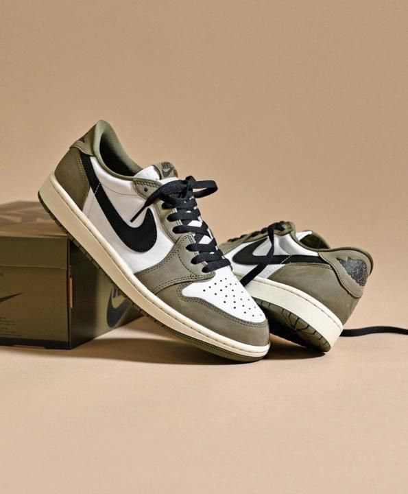 NIKKE AIR JORDAN 1 LOW OG MEDIUM OLIVE