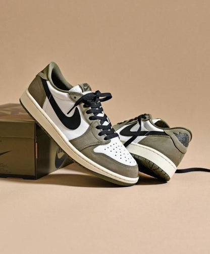 NIKKE AIR JORDAN 1 LOW OG MEDIUM OLIVE