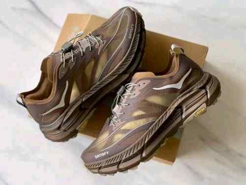 Hoka X Satisfy Mafate Speed 4 Light Rubber Brown