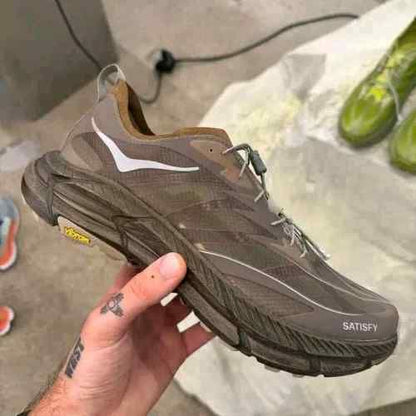 Hoka X Satisfy Mafate Speed 4 Light Rubber Brown