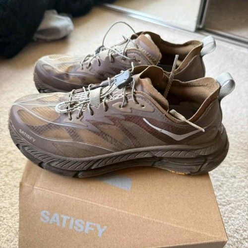 Hoka X Satisfy Mafate Speed 4 Light Rubber Brown