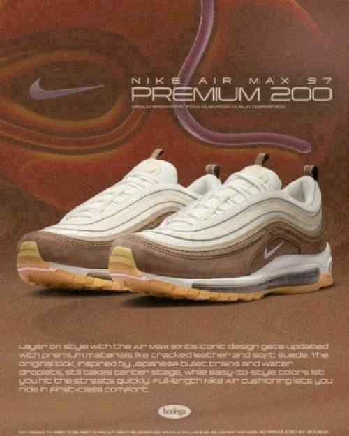 nikkee airmax 97 MUSLIN PINK FOAM CREPE BROWN