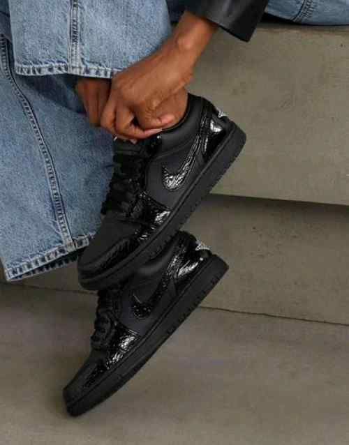 Nikke air jordan 1 low black croc