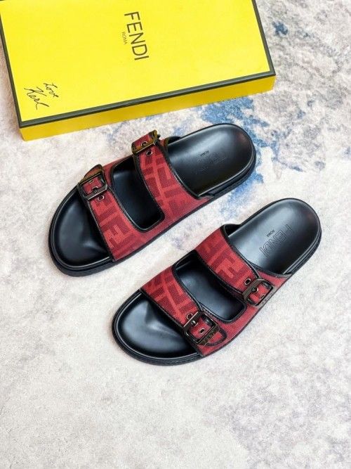 UA_FENDI_ROMA SLIDE RED BLACK WITH CARRY BAG