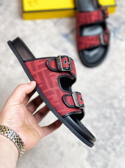 UA_FENDI_ROMA SLIDE RED BLACK WITH CARRY BAG