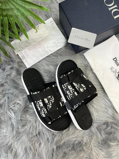 _Dior_Alpha Oblique Sandals Black White Premium