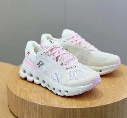 Wmn On Running Cloud Runner Shoes White Pink Sporty Elegant