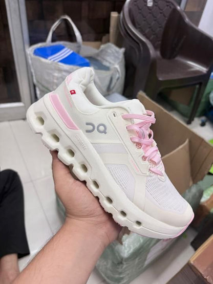 Wmn On Running Cloud Runner Shoes White Pink Sporty Elegant