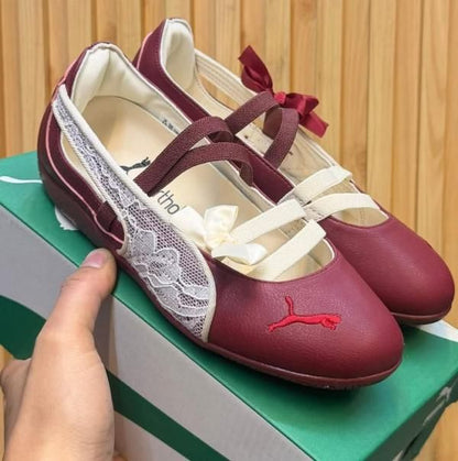WMN Pumma Speed Cat Ballet Lace Ivore red ruby ivory beige