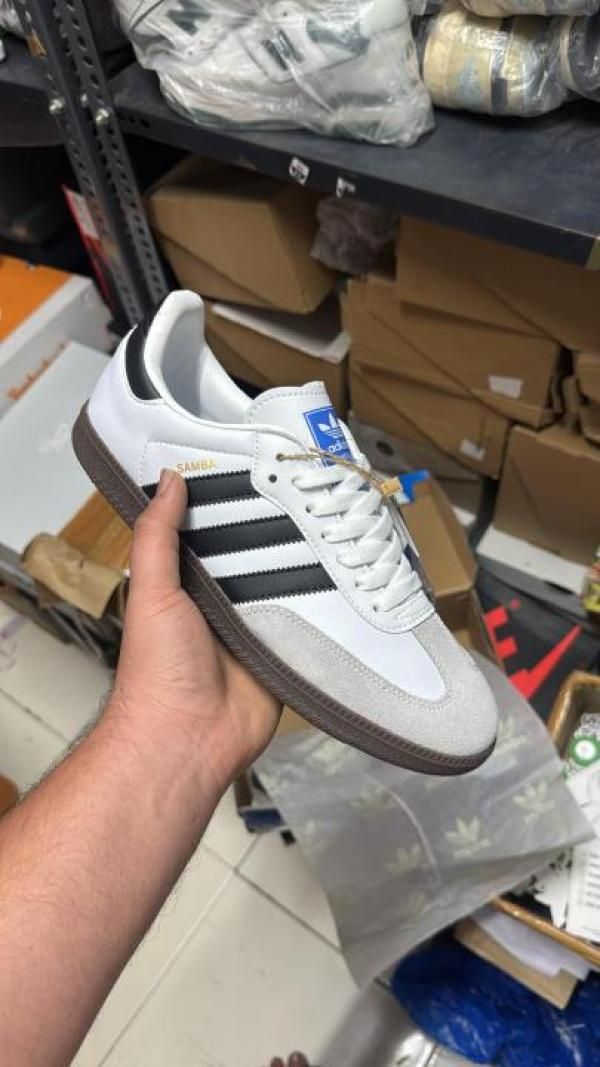WMN ADID SAMBA WHITE BLACK SUEde for her