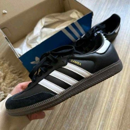 Adida women samba black white leather suede fixe