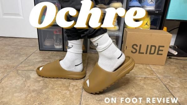 Adidaas yeezy slide ochre ua quality with original box n og slide sticker
