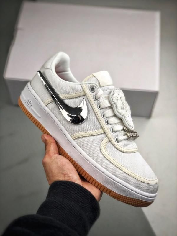 NikAirforce 1 low X Travis Scott White sail
