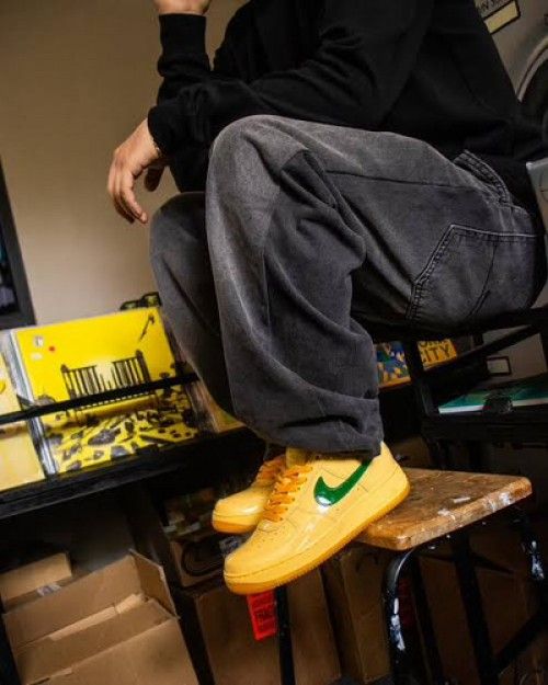 NIK AIRFORCE 1 LOW PATENT TOPAZ GOLD N LASER LIGHT ORANGE
