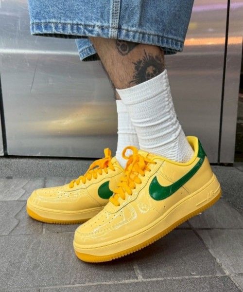 NIK AIRFORCE 1 LOW PATENT TOPAZ GOLD N LASER LIGHT ORANGE