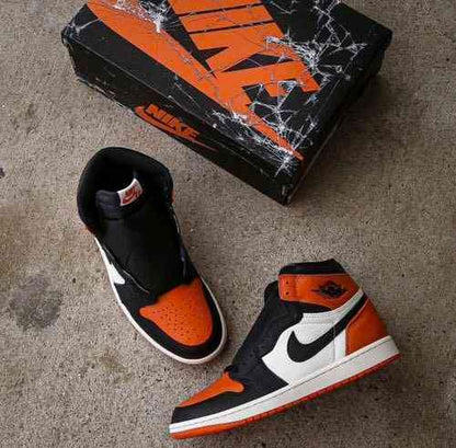 Nik air jordan retro 1 high shattered backboard orange semi ua with original box
