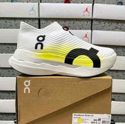 On Running Cloudboom Strike LS White Yellow
