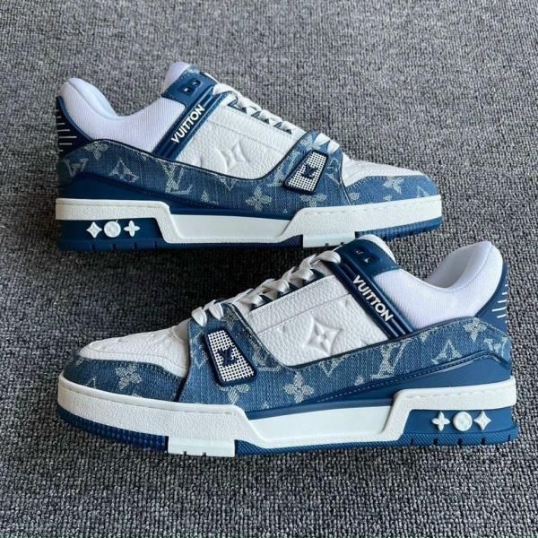 LOUI. Vuittton LV Monogram Trainer Blue White With Accessories