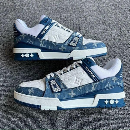 LOUI. Vuittton LV Monogram Trainer Blue White With Accessories