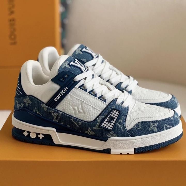 LOUI. Vuittton LV Monogram Trainer Blue White With Accessories